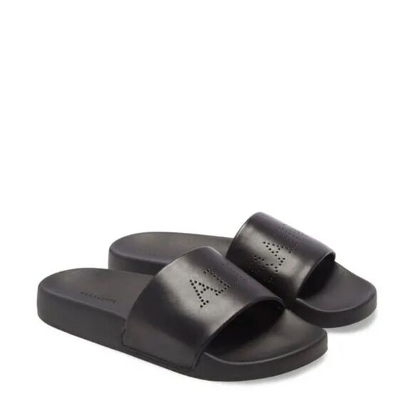 All Saints Karli leather Black Flip Flop Slides Sandals 10 new in box - Picture 14 of 14